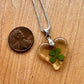 Lucky Heart Pendant - Vintage Four Leaf Clover