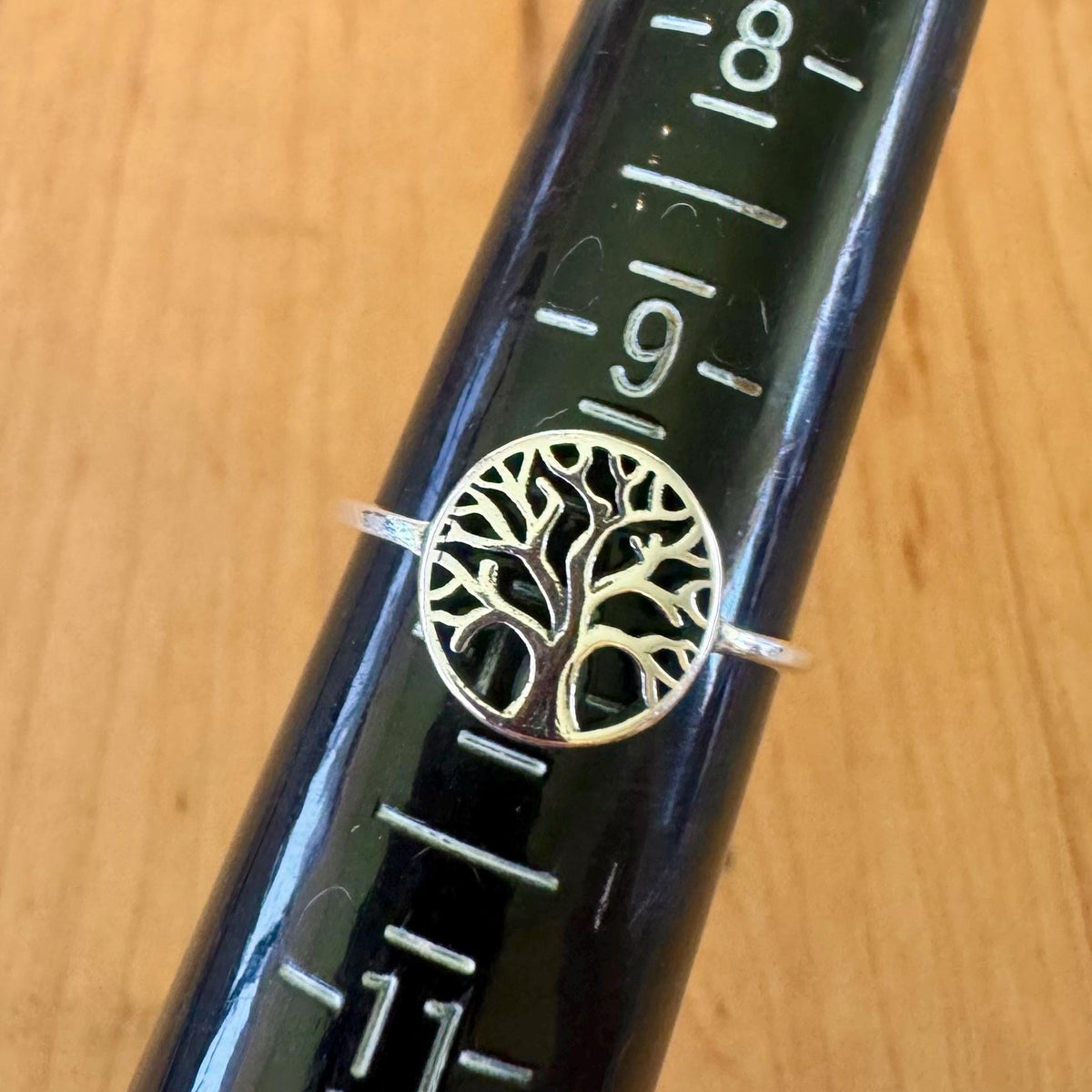 Sz 9.75 Tree of Life Ring - Sterling Silver