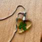 Lucky Heart Pendant - Vintage Four Leaf Clover