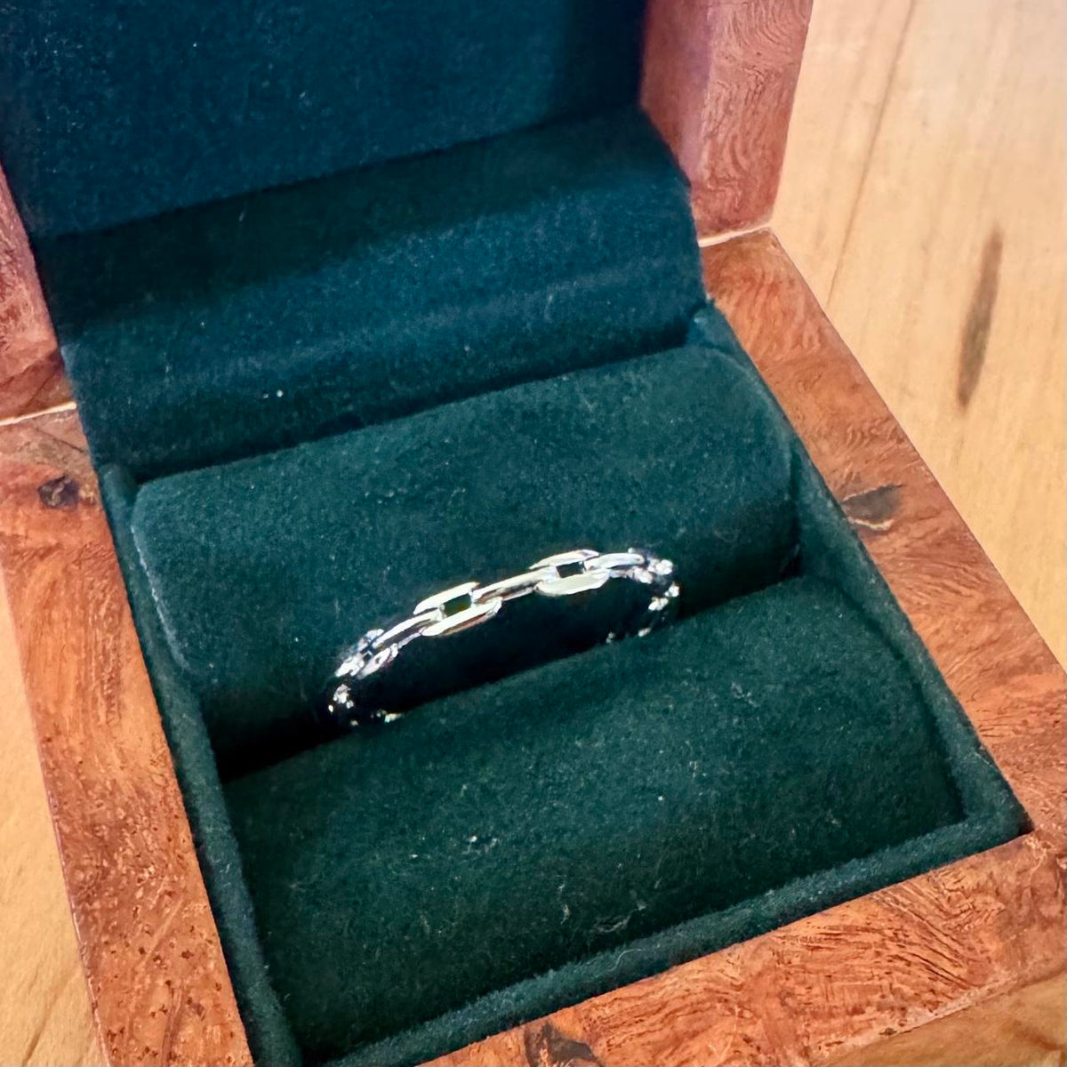 Sz 11 Chain Ring - Sterling Silver
