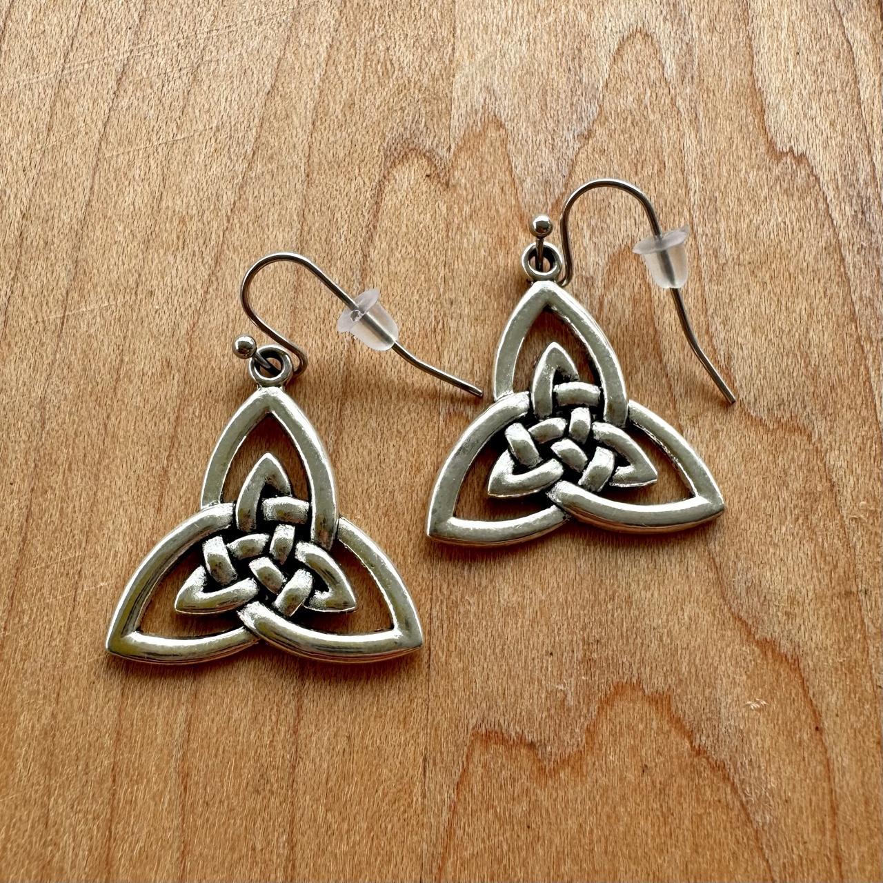 Celtic Knot Earrings - Silver Tone