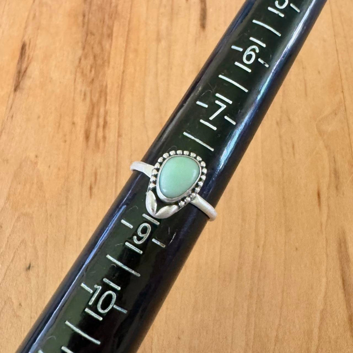 Sz 8.5 Larimar Flower Ring - Sterling Silver