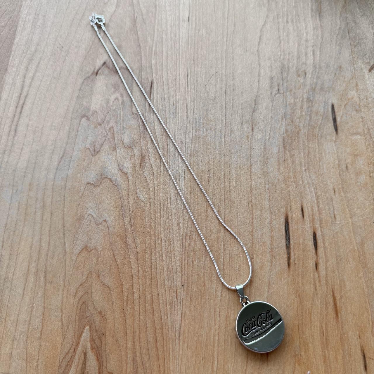 Silver Plated Coca Cola Bottle Cap Pendant W Inspirational Quote