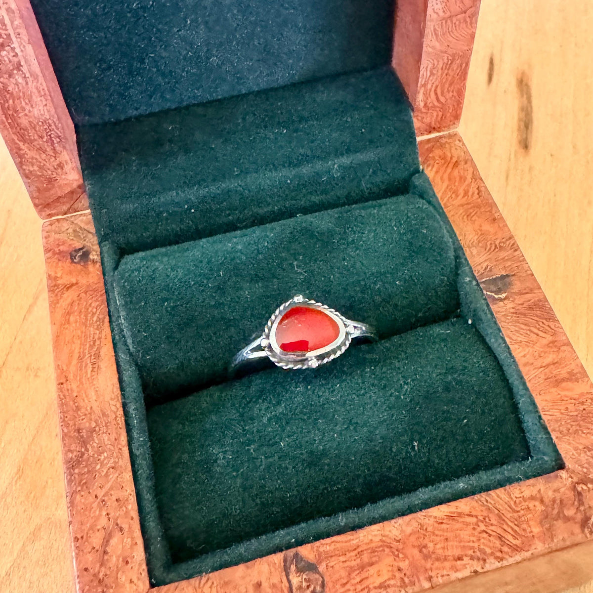 Sz 8.25 Carnelian Ring - Sterling Silver