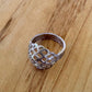 Sz 7.5 Latticed Dome Sterling Silver Statement Ring - Vintage