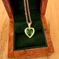 Emerald Puffy Heart Pendant - Gold Tone