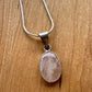 Rose Quartz Pendant Necklace - Silver Plated