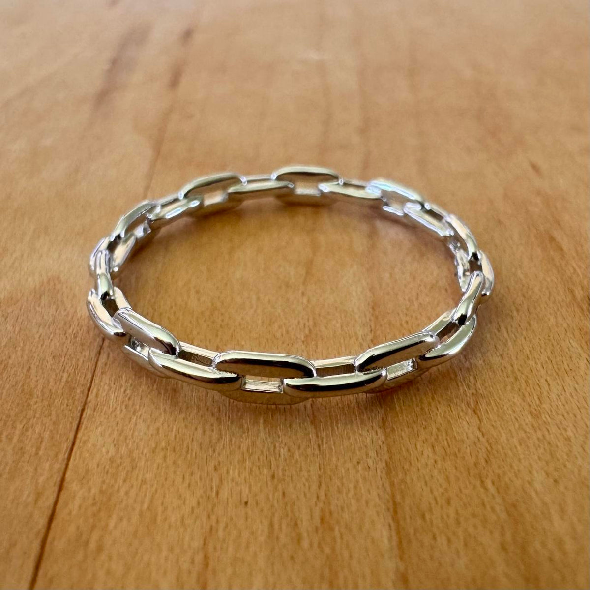 Sz 11 Chain Ring - Sterling Silver