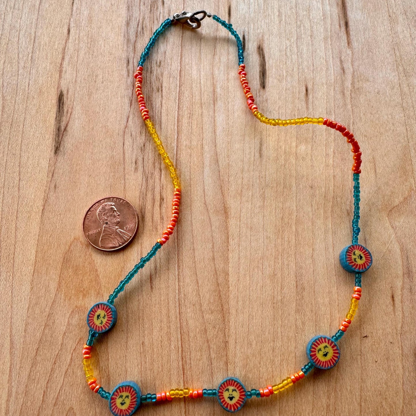 Vintage Sun Beaded Necklace