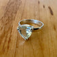 Sz 8.5 Chunky Green Amethyst Solitaire Ring - Sterling Silver