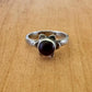Sz 6 Purple Flower Ring - Sterling Silver