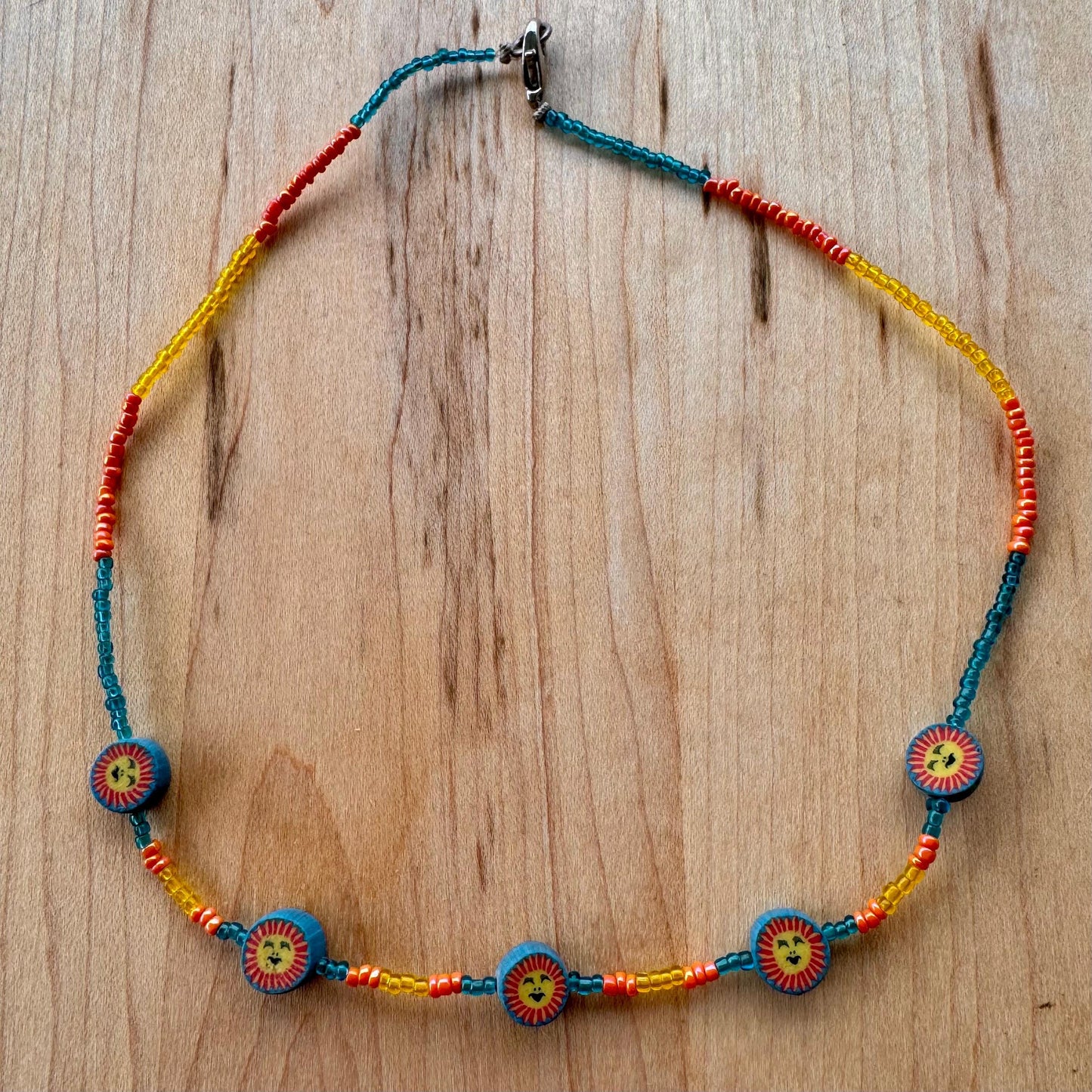 Vintage Sun Beaded Necklace