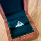 Sz 8.5 Chunky Green Amethyst Solitaire Ring - Sterling Silver