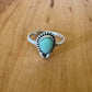 Sz 8.5 Larimar Flower Ring - Sterling Silver