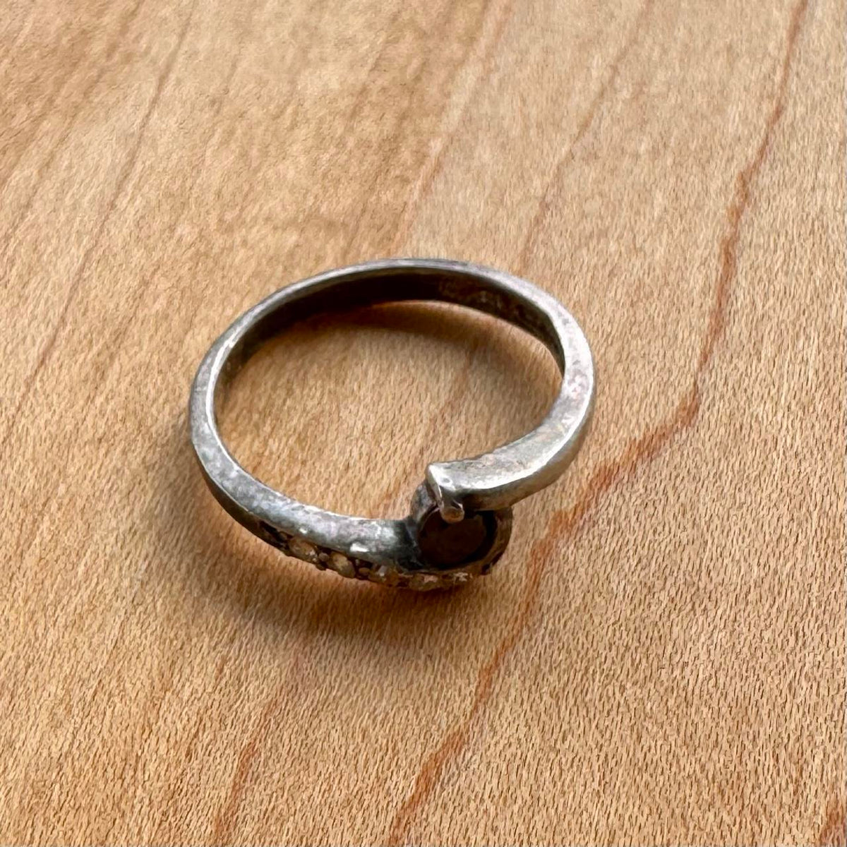 Onyx & Zirconia Ring - Sterling Silver