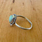 Sz 8.5 Larimar Flower Ring - Sterling Silver