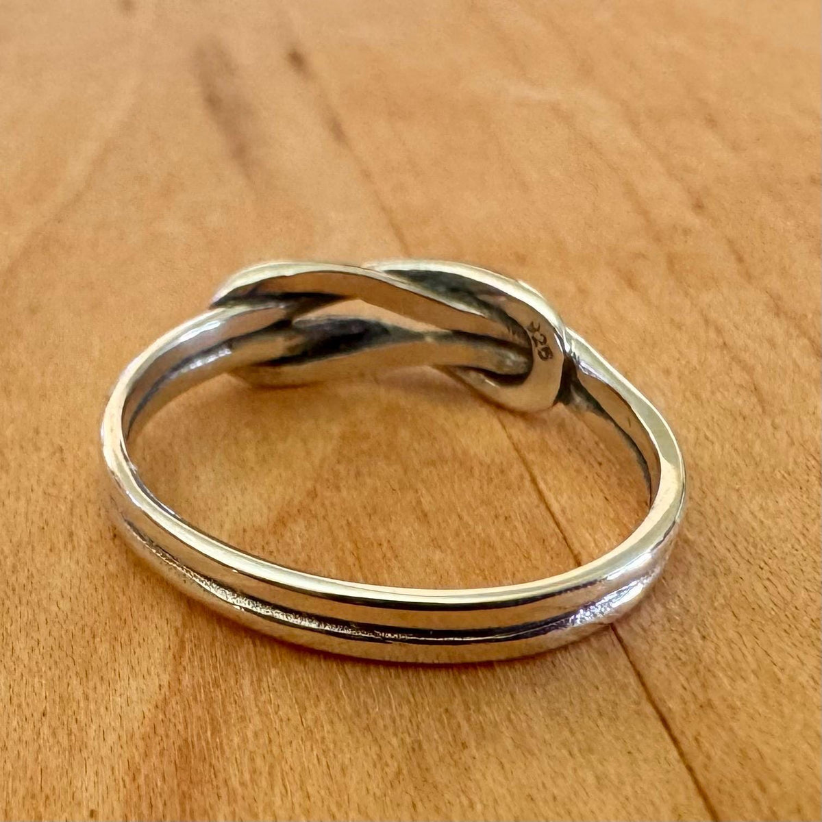 Sz 10 Double Knot Band Ring - Sterling Silver