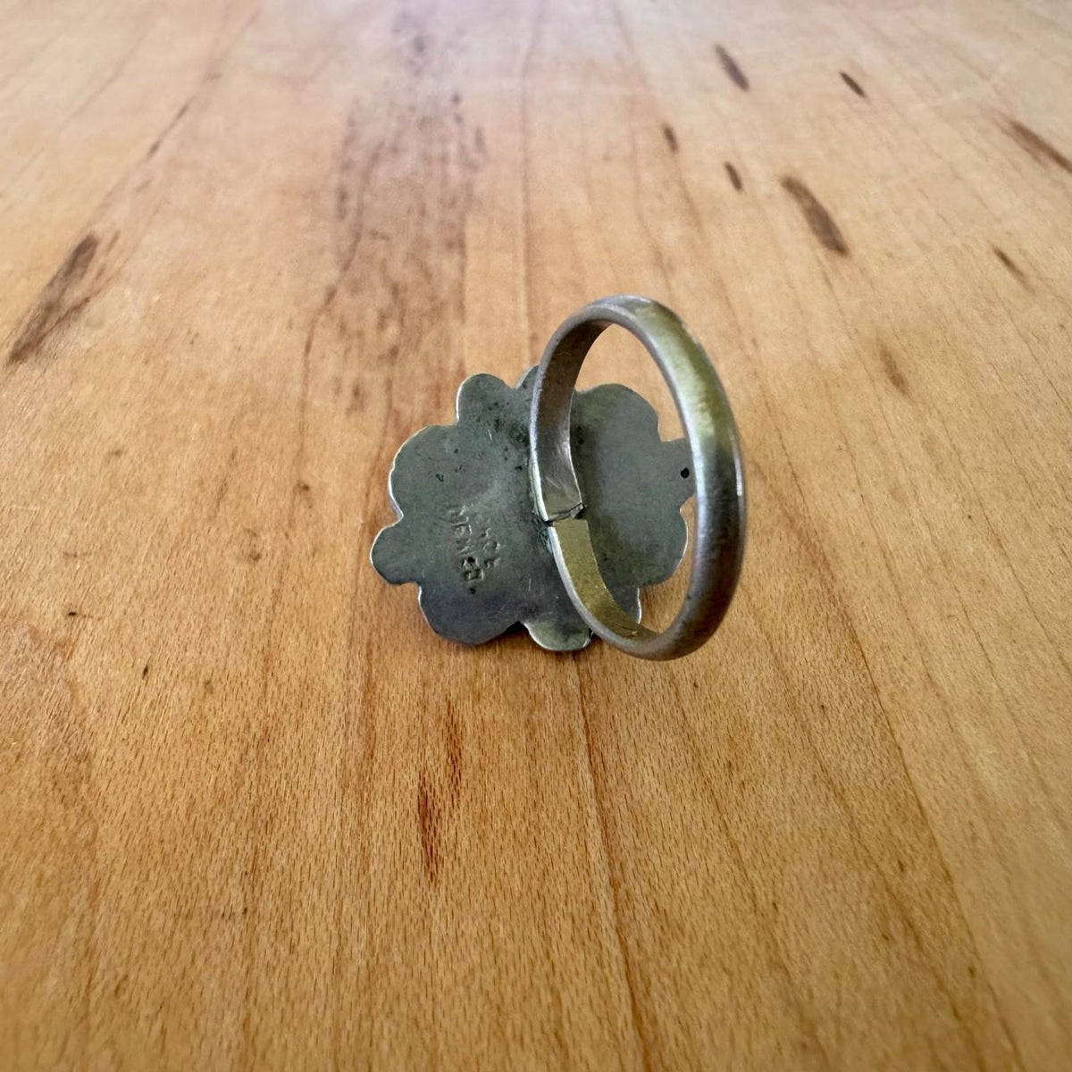 Sz 6 Vintage Taxco Stone Ring - Sterling Silver