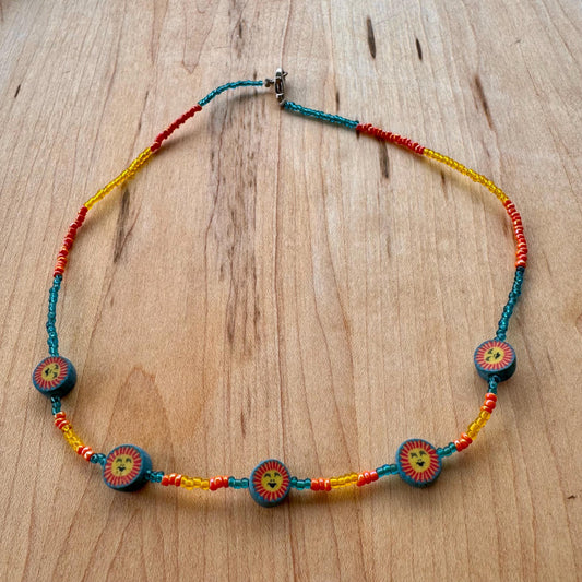Vintage Sun Beaded Necklace
