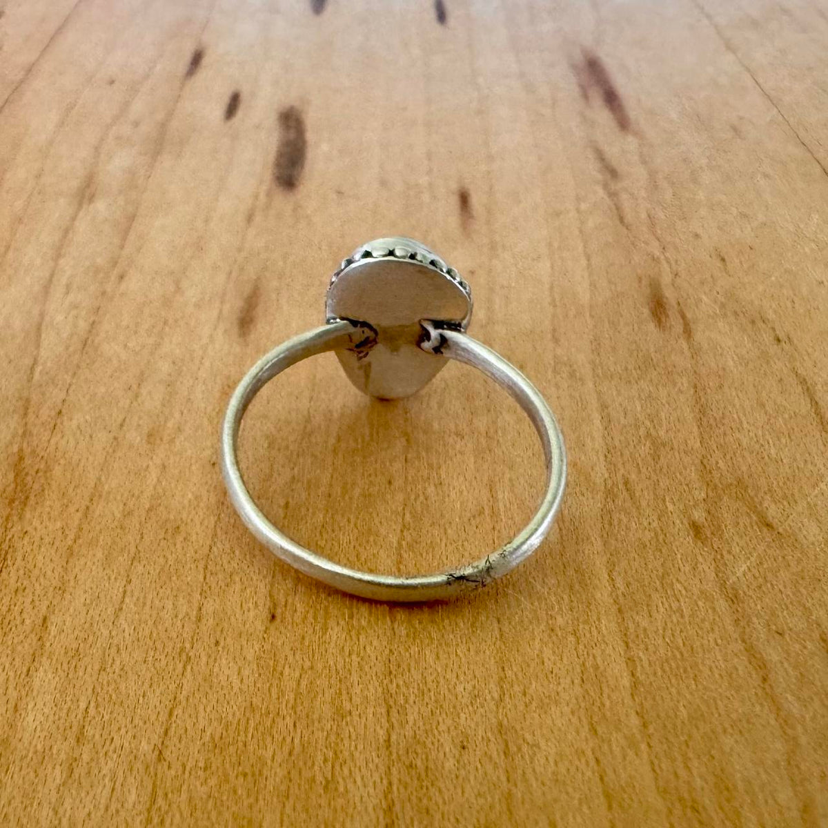 Sz 8.5 Larimar Flower Ring - Sterling Silver