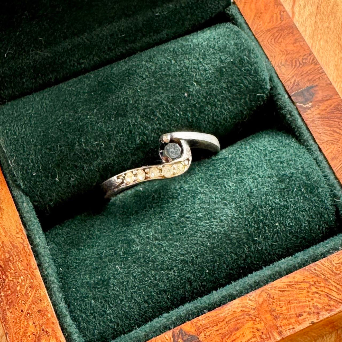 Onyx & Zirconia Ring - Sterling Silver
