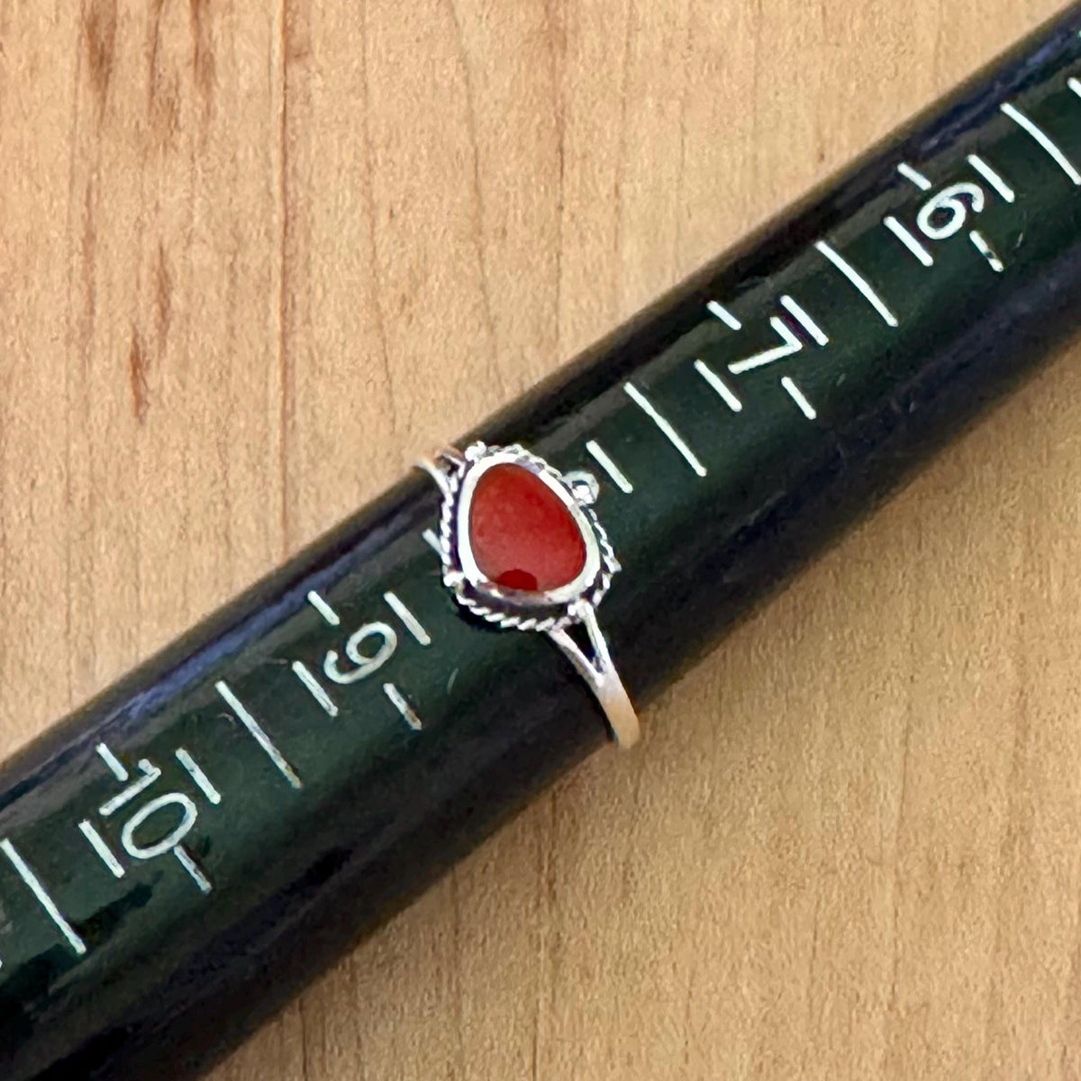 Sz 8.25 Carnelian Ring - Sterling Silver