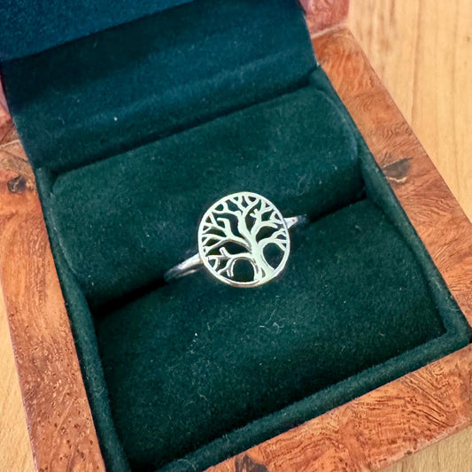 Sz 9.75 Tree of Life Ring - Sterling Silver