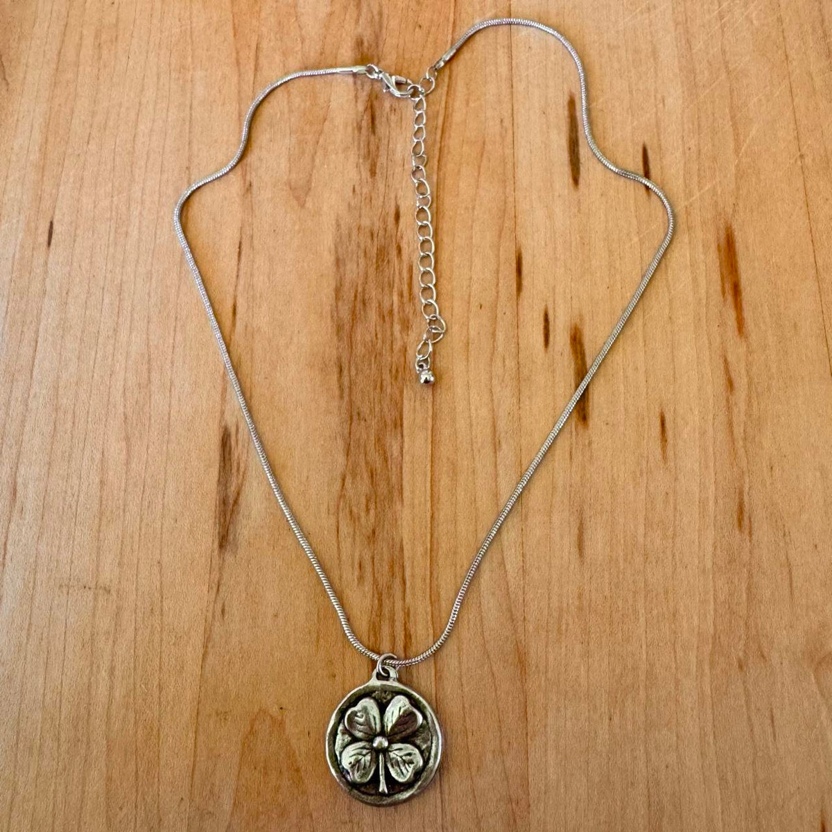 Claddagh & Four Leaf Clover Coin Pendant