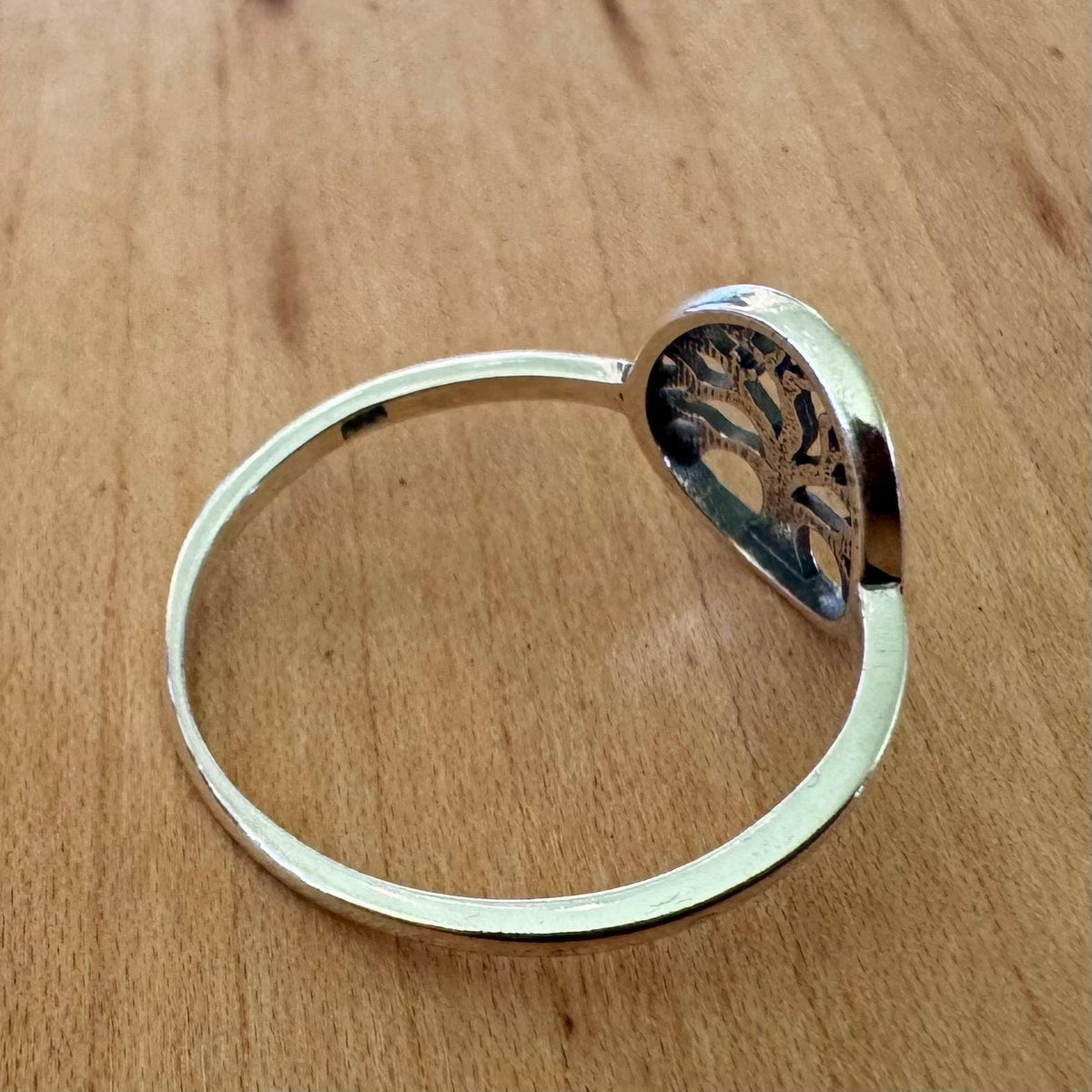 Sz 9.75 Tree of Life Ring - Sterling Silver